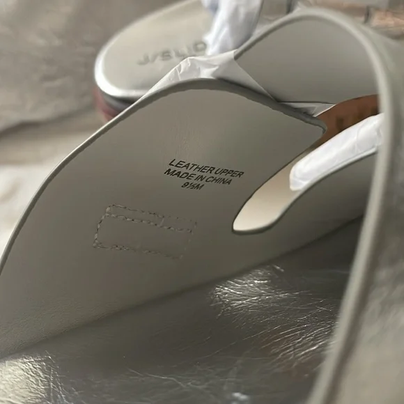 NWT J/SLIDES BELINDA Silver Leather Sandal - Picture 14 of 14